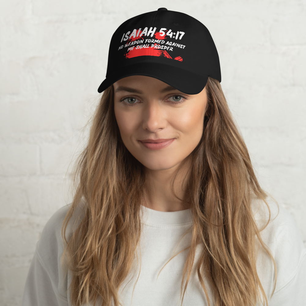 Black Unisex Dad hat - No Weapon Formed Against Me Shall Propser