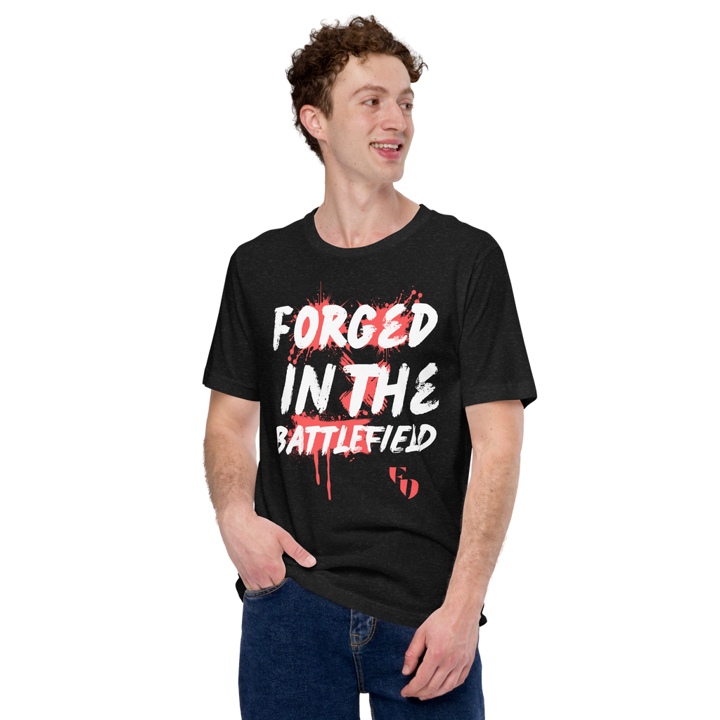 Black Unisex t-shirt -  Forged in the Battlefield with Isaiah 54:17