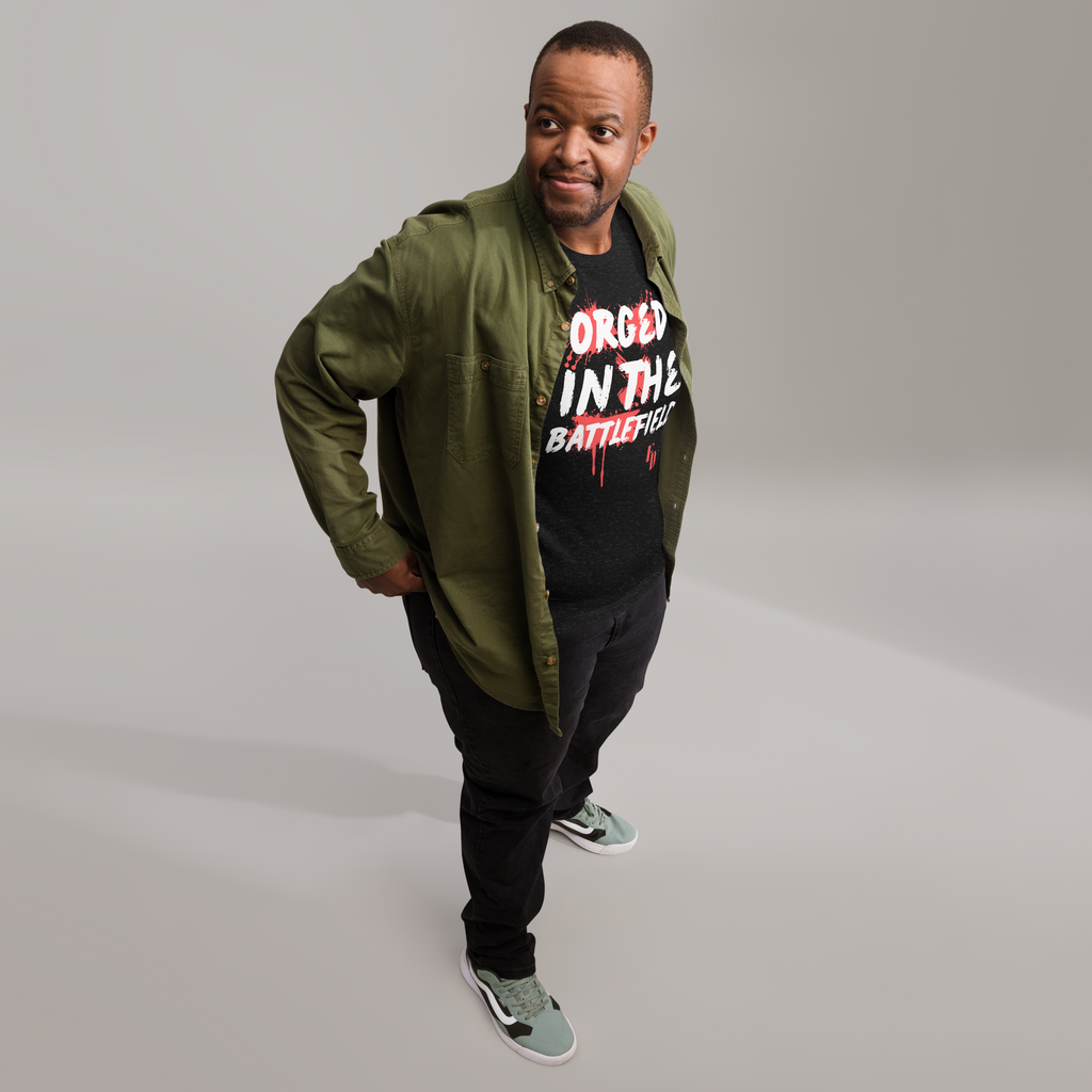 Black Unisex t-shirt -  Forged in the Battlefield with Isaiah 54:17