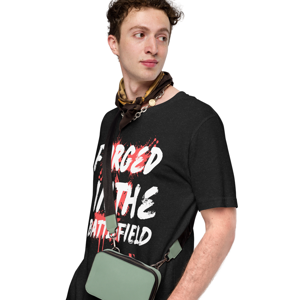 Black Unisex t-shirt -  Forged in the Battlefield with Isaiah 54:17